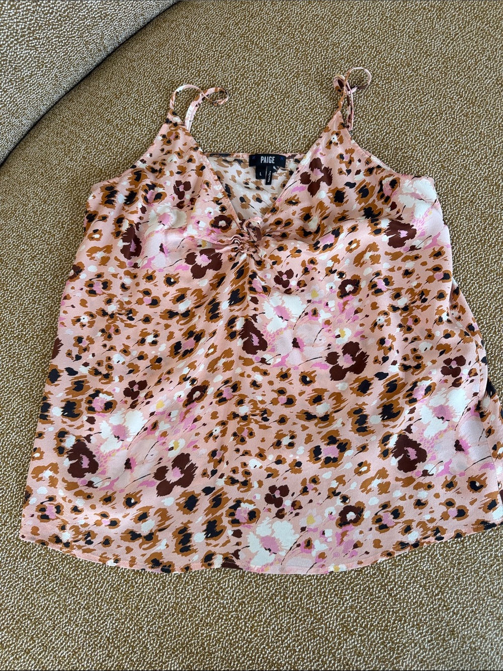 PAIGE Pink Leopard Floral Silk Cami